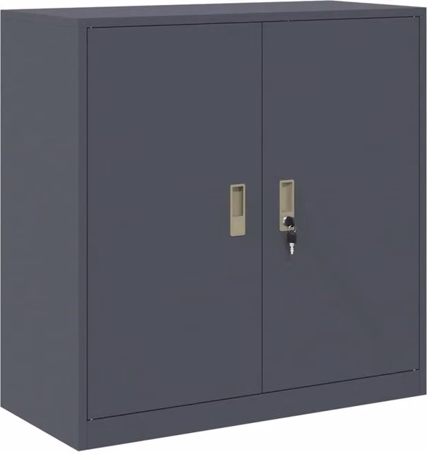 Armadio in acciaio Design In antracite opaco con ante a battente e serratura L/P/H: 90 x 40 x 90 cm – 1