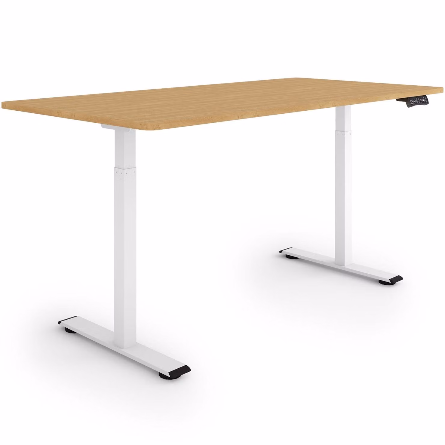 ESMART Germany ERX-122WBA 160x80 cm Decorazione in bambù Scrivania ergonomica sit-stand Regolabile elettricamente in altezza in modo continuo 73,5-122,5 cm 3 memorie Promemoria attività Doppio motore Montaggio rapido