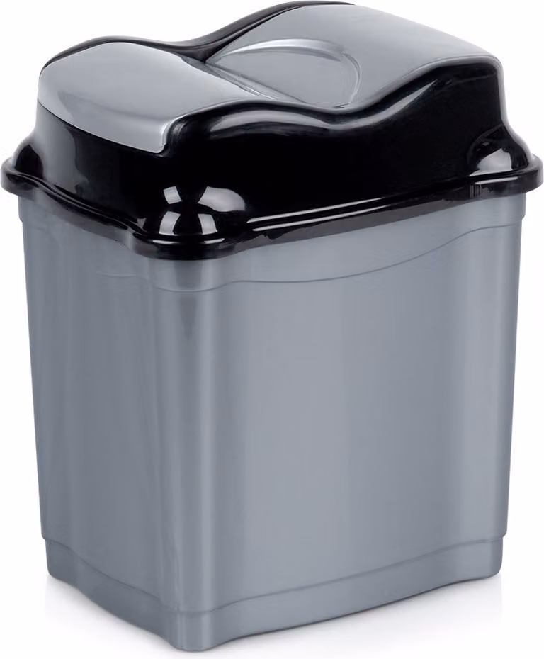 Cestino per rifiuti in plastica ribaltabile per ufficio, bagno e cucina, 5 litri
