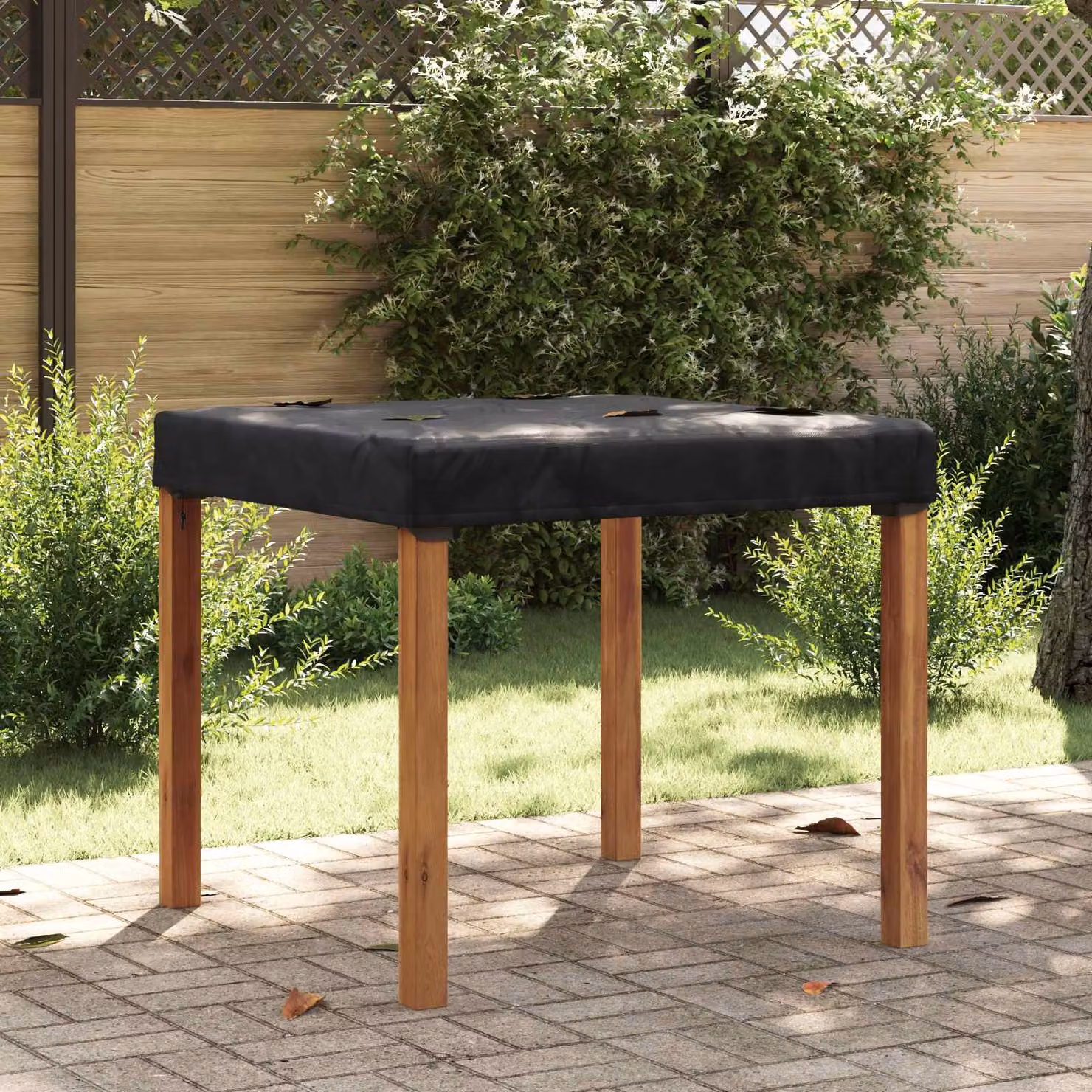 Copertura per tavolo quadrata vidaXL impermeabile nera L 92 x P 92 x H 15 cm