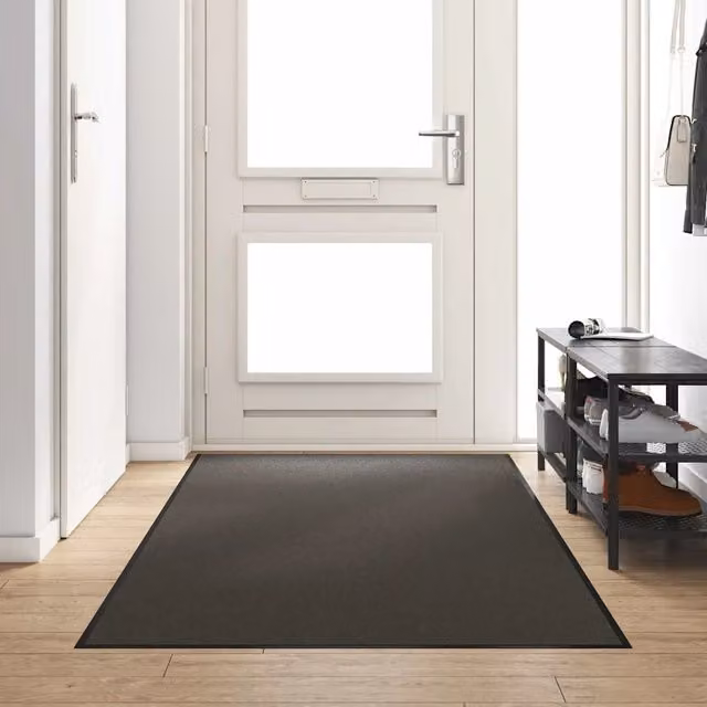 Tappetino moderno rettangolare vidaXL antracite e nero in 100% poliammide, L: 300 cm, P: 120 cm, H: 1 cm
