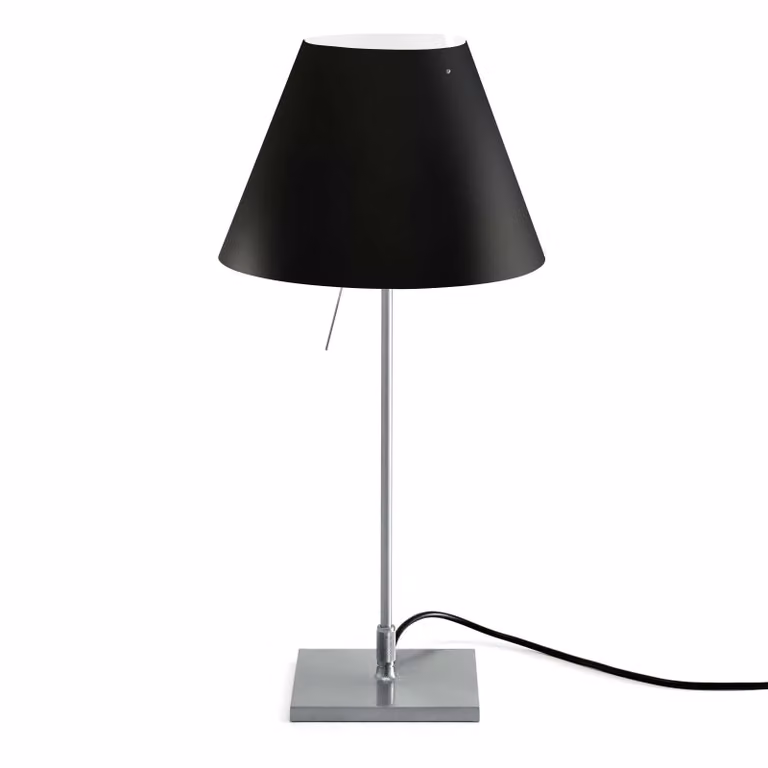 Luceplan Lampada da tavolo Costanzina, Nero, Soggiorno / Sala da pranzo, Alluminio, Design, Lampada da tavolo