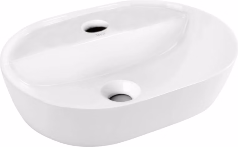 VBChome Lavabo 42 x 30 cm Vetroceramica Bianco Ovale con foro per rubinetto Lavabo Lavandino Lavabo da appoggio Lavabo da appoggio Lavabo in Vetroceramica Lavabo