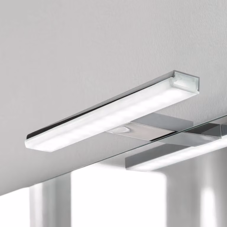 Ebir Applique da parete Pandora, Cromo / Argento, Bagno, Plastica, Moderno, Applique