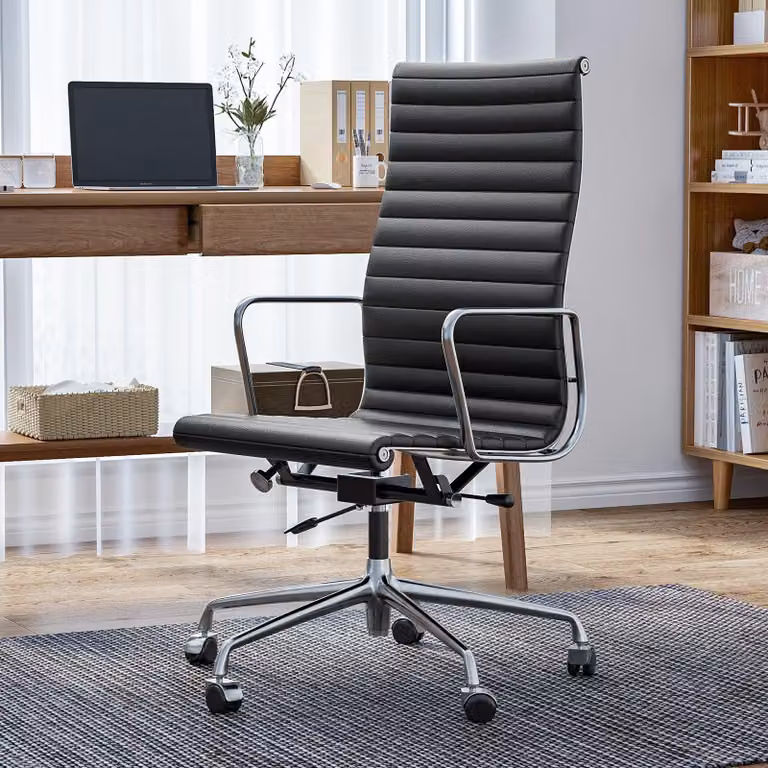 Sedia da ufficio - Sedia da lavoro - Sedia per ufficio - Sedia ergonomica - Sedia in vera pelle - Struttura in alluminio