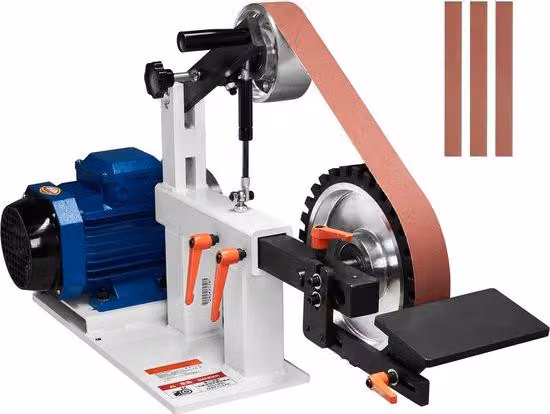 Levigatrice a nastro e a disco, 72 x 2 pollici, 1500 W, 2 HP, con velocità variabile, 3 modalità di levigatura, 72 x 2 pollici, 1500 W, 2 HP, per la lavorazione dei metalli
