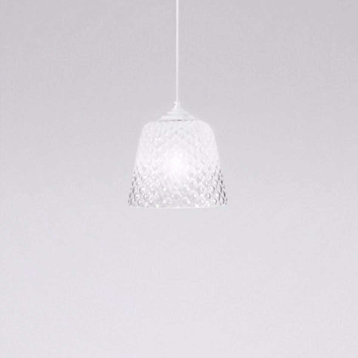 Diffusore vetro bianco per Lampadari e lampade a sospensione - finitura sfumata trasparente, design decorativo, attacco E27 (vetro piccolo) d.25X21,5