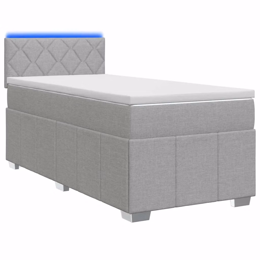 Letto box spring ibrido vidaXL con materasso a molle insacchettate e base contenitore, Grigio, L: 200 cm, P: 100 cm, H: 100,5 cm – 2