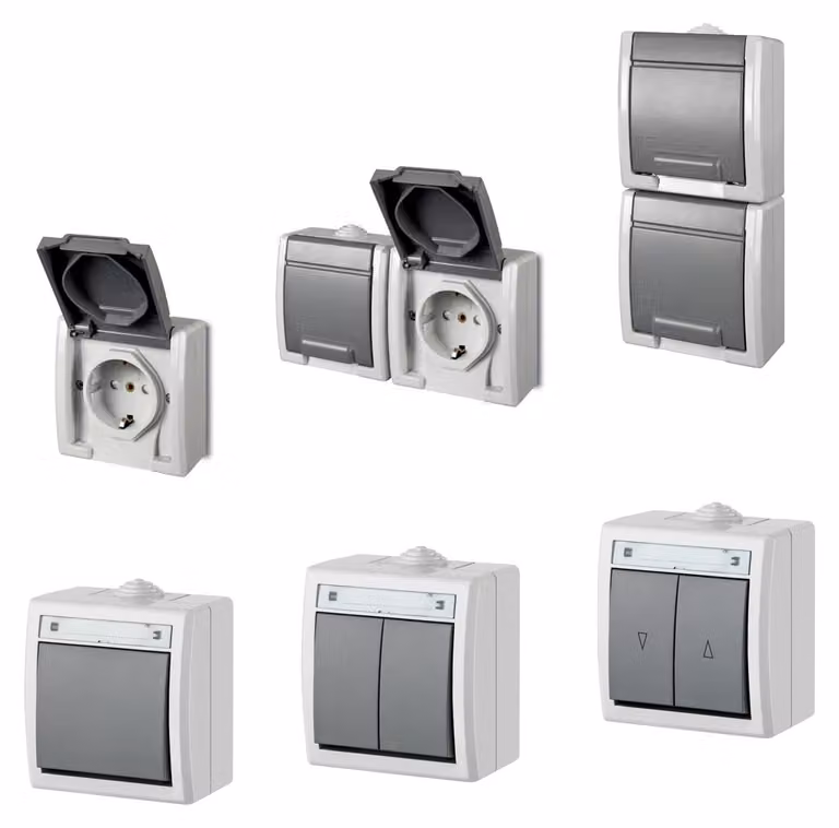 Elektroplast Socket Aquant Grey Ip55 1244-10