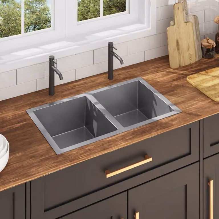 vidaXL Lavello da Cucina Lavorato a Mano in Acciaio Inox Grigio Argento L/P/H: 76 x 44 x 20 cm