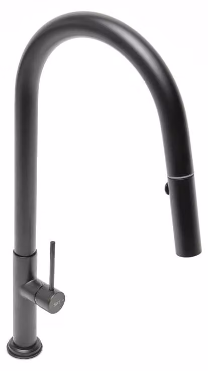 SAT miscelatore da cucina con canna a molla, 2 funzioni, nero SATBSD288C
