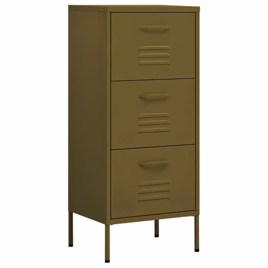 Armadietto in metallo vidaXL verde opaco con ante a battente e ripiani interni L: 42,5 cm, P: 35 cm, H: 101,5 cm – 2