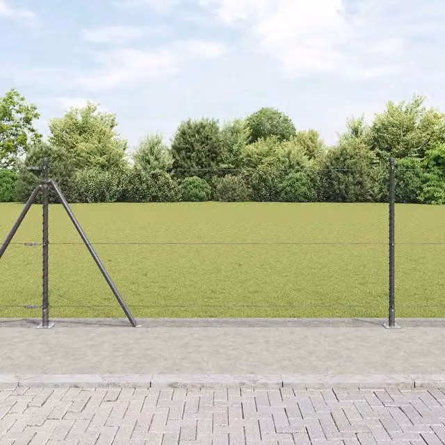 Recinzione esagonale con base in cemento 100 x 0,8 m Grigio 3353725