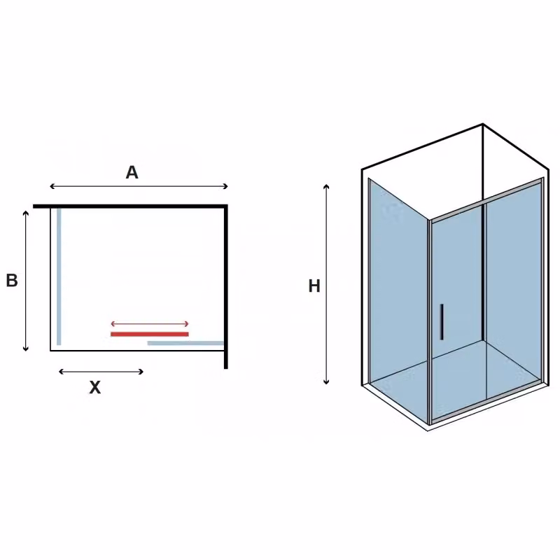 Box doccia Karag LEA 400 con profilo oro e vetro trasparente L: 110 cm, P: 90 cm, H: 200 cm – 2