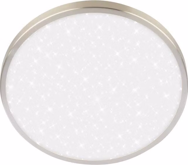 Briloner COMPETO Plafoniera LED, mascherina decorativa, cielo stellato, luce bianca neutra, nichel opaco, Ø24 x 6 cm