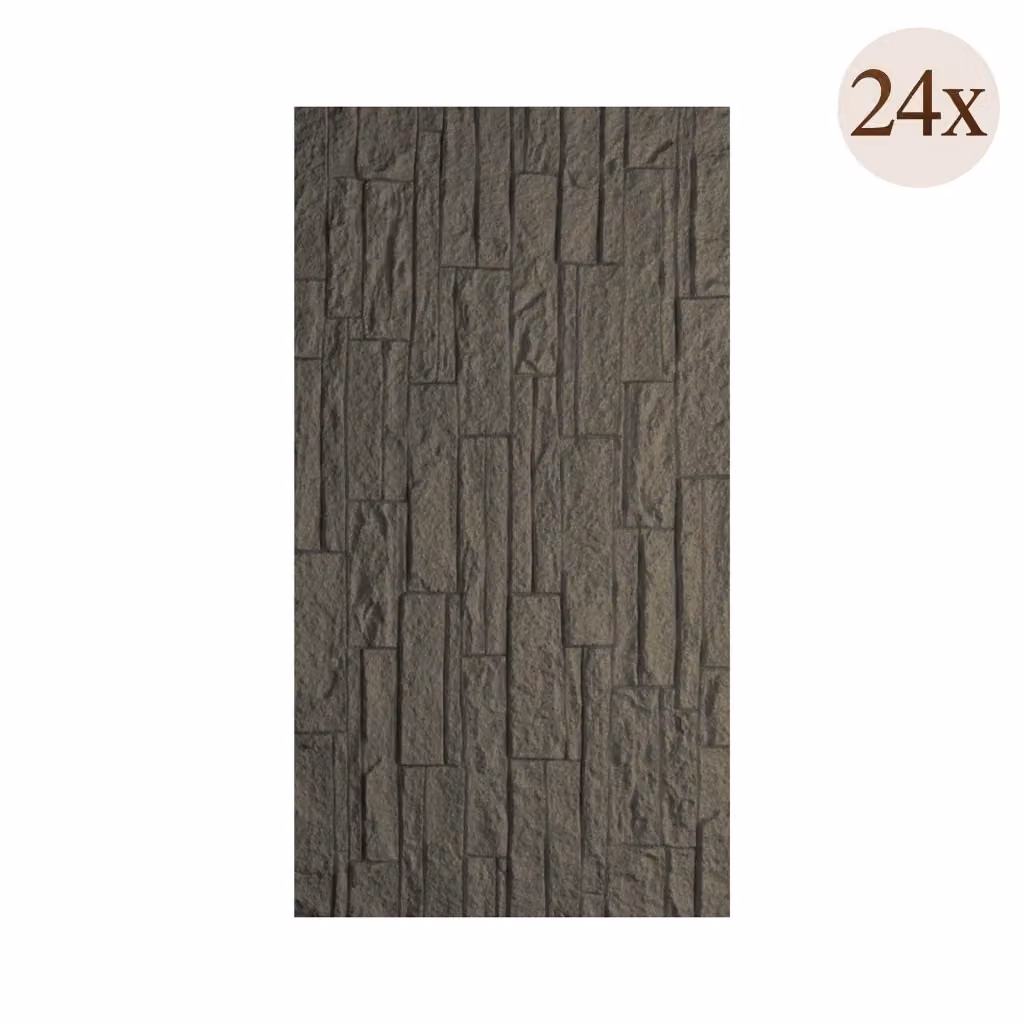 Set da 24 Pannelli Decorativi Nulvi Effetto Pietra Grigio L: 60 cm, P: 25 cm – 2