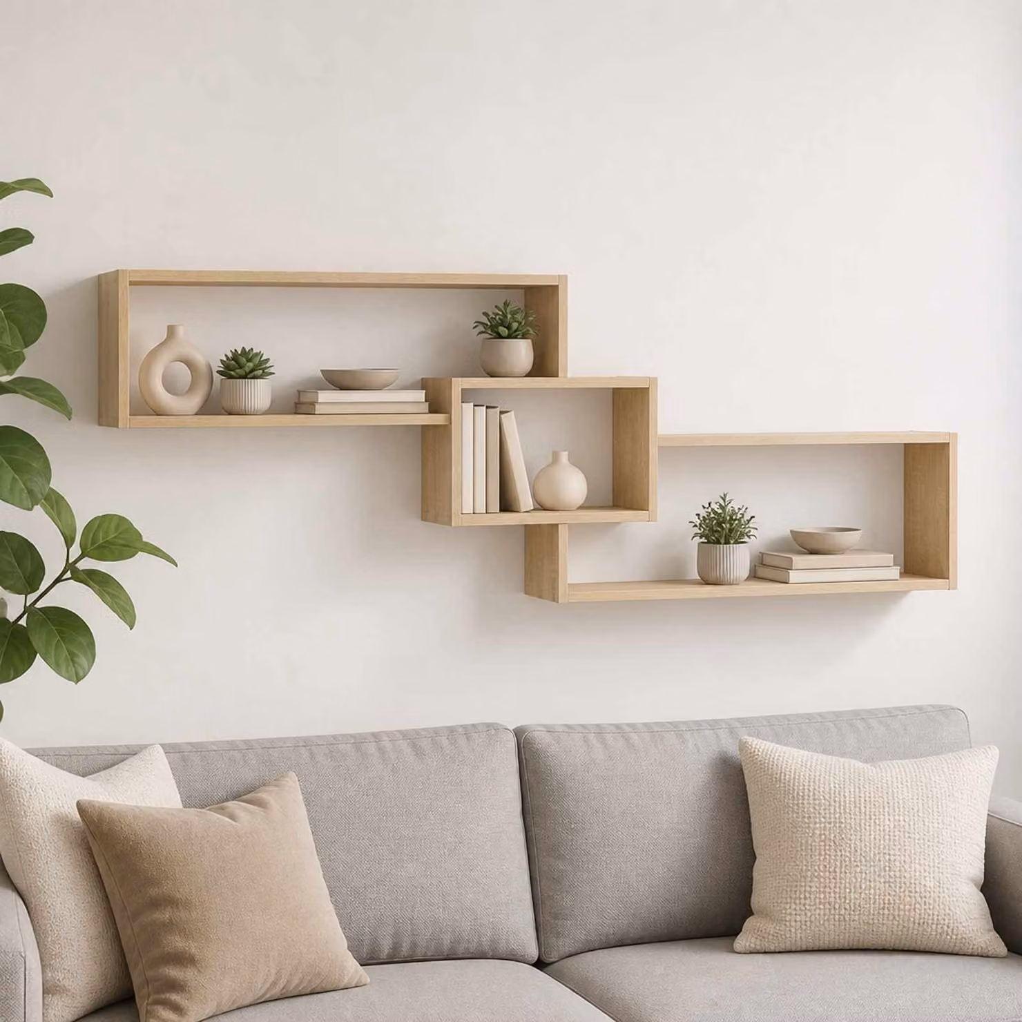 Scaffale da parete moderno vidaXL in legno color rovere sonoma, L: 158 cm, P: 17 cm, H: 53 cm