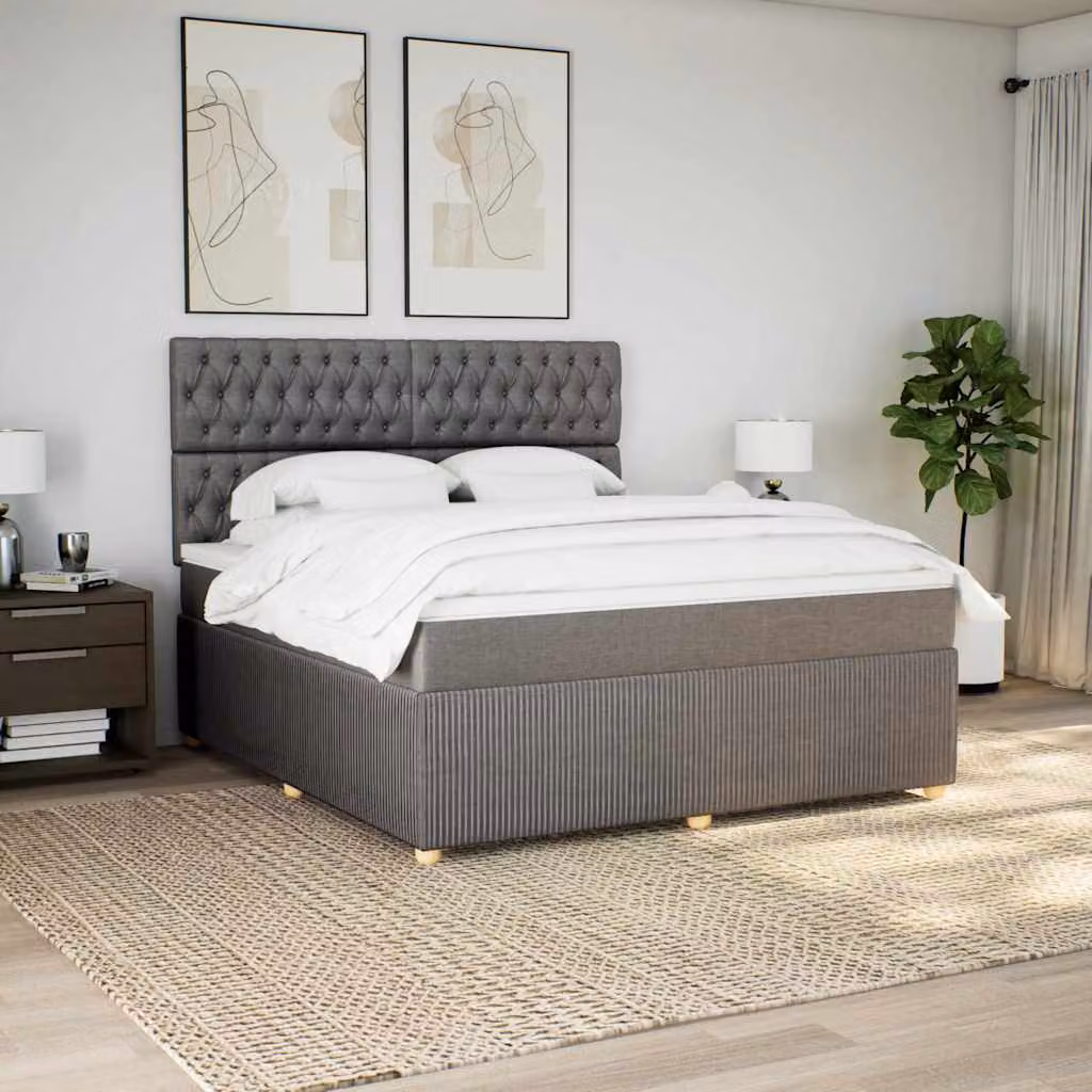 vidaXL Giroletto a Molle Ibrido con Materasso in Tessuto L/P: 180 x 200 cm – 1