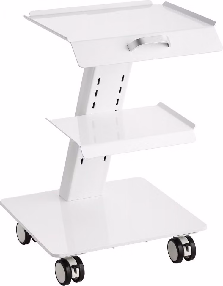 Carrello da laboratorio Deluxe - Carrello mobile in metallo a 3 strati con ruote piroettanti - Carrello di servizio per laboratori, cliniche e saloni di bellezza - Capacità di carico di 100 kg