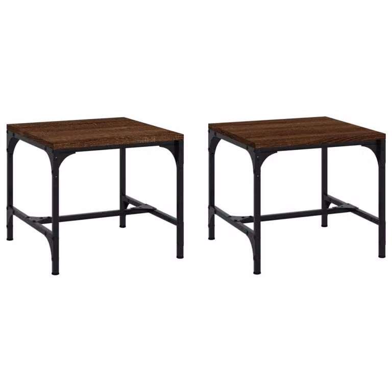 Tavolini 2pz Nerorovere marrone 40x40x35cm in Legno Multistrato