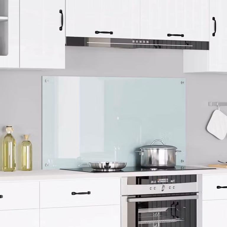 Schienale da cucina vidaXL in vetro temperato bianco L: 110 cm, H: 60 cm
