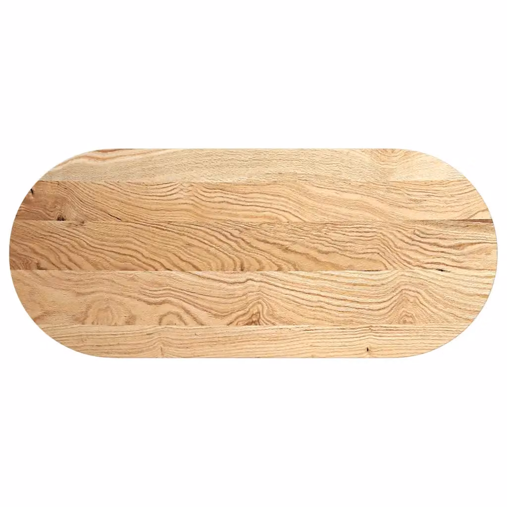 Piano per Tavolo in Rovere Massello Ovale vidaXL, Colore Marrone, L 140 x P 60 x H 2 cm – 2