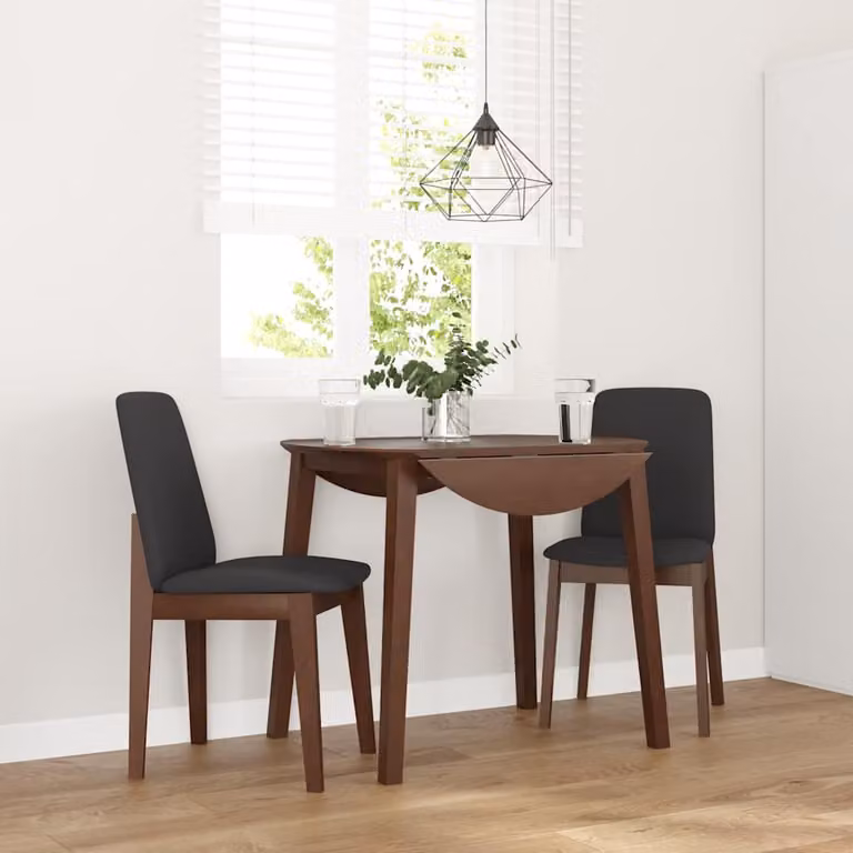 Set di 2 sedie da pranzo vidaXL in legno di hevea marrone con cuscini