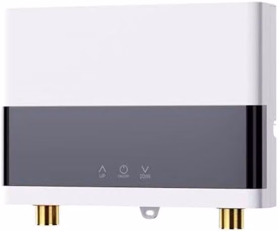 Scaldabagno elettrico da 6000 W con indicatore di temperatura a LED - Design Drukvastes - Classe energetica A - Bianco, per cucina e doccia