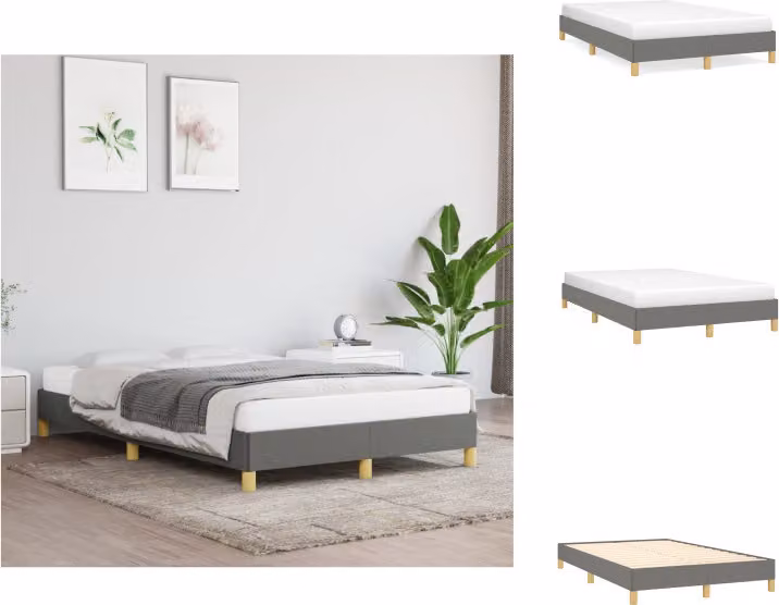 vidaXL Struttura letto grigio scuro 120x200 cm in tessuto - Letti e strutture letto