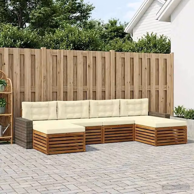 Set di divani da esterno 6 pz Legno di Acacia Massello 3383698