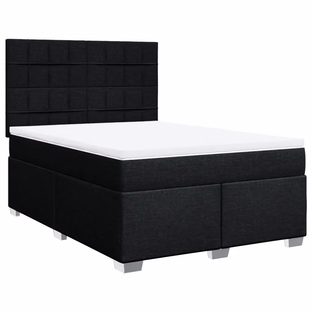 Letto con Giroletto a Molle e Materasso Ibrido vidaXL, Colore Nero e Bianco, L/P: 160 x 200 cm – 2