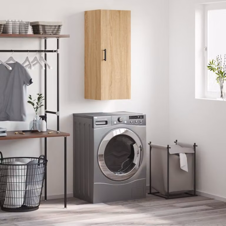 Mobile a parete vidaXL in stile moderno, Rovere Sonoma, L 34,5 cm x P 34 cm x H 90 cm