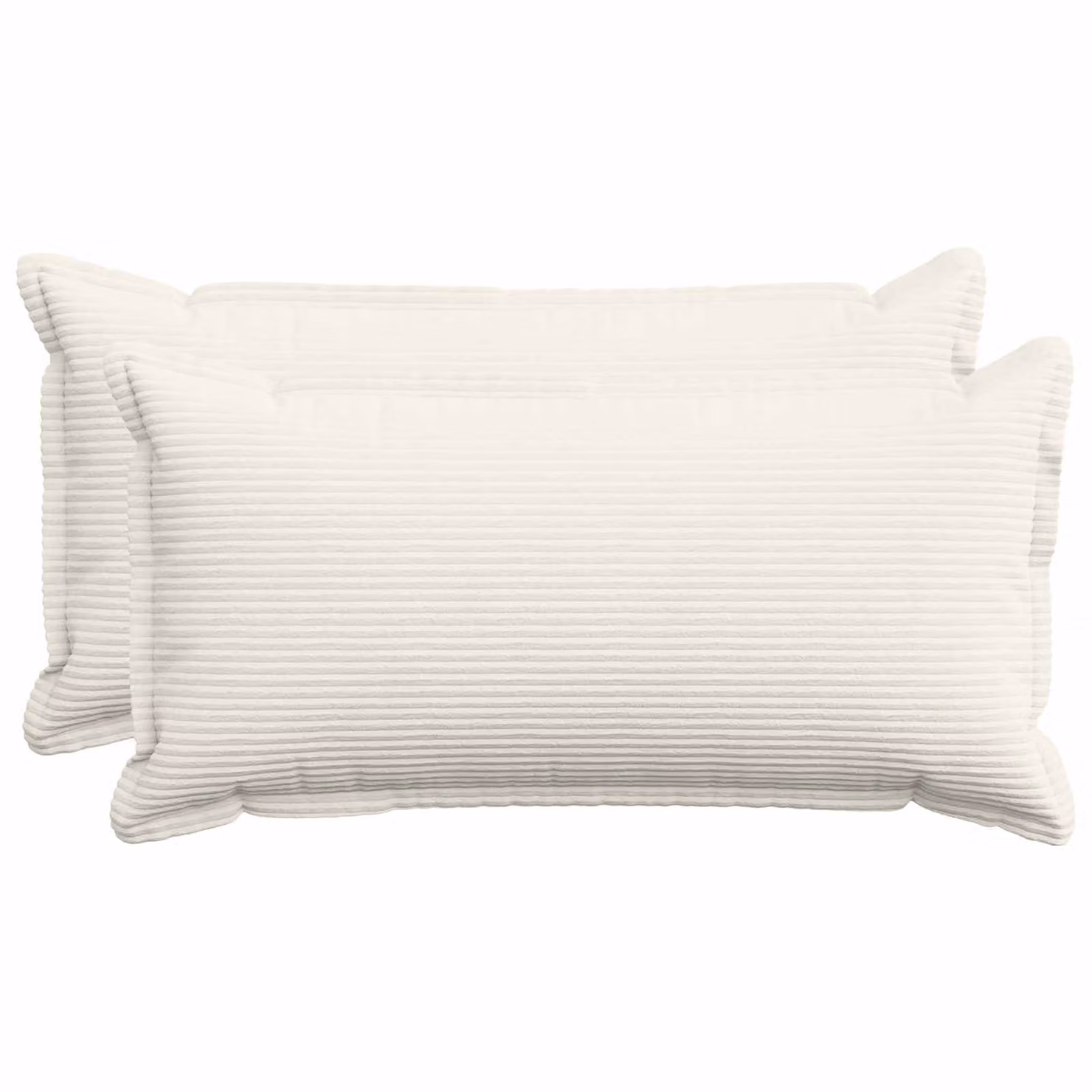 Set di 2 federe vidaXL HOUTEN in velluto a coste color crema, L 70 x P 40 cm