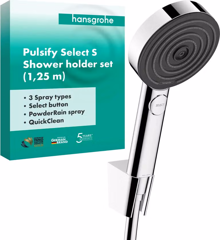 Set doccia hansgrohe Pulsify Select S 105 3jet Relaxation tubo da 125 cm cromato, 1 pz.