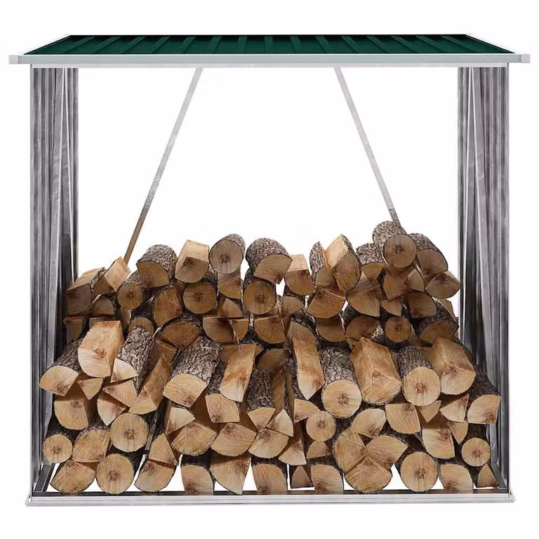 vidaXL Capannone da Giardino in Acciaio Zincato 163x83x154 cm Verde