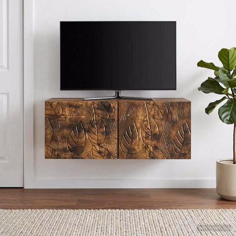 Mobile Porta TV da Muro vidaXL in Rovere Fumo, L 59,5 x P 41 x H 30 cm