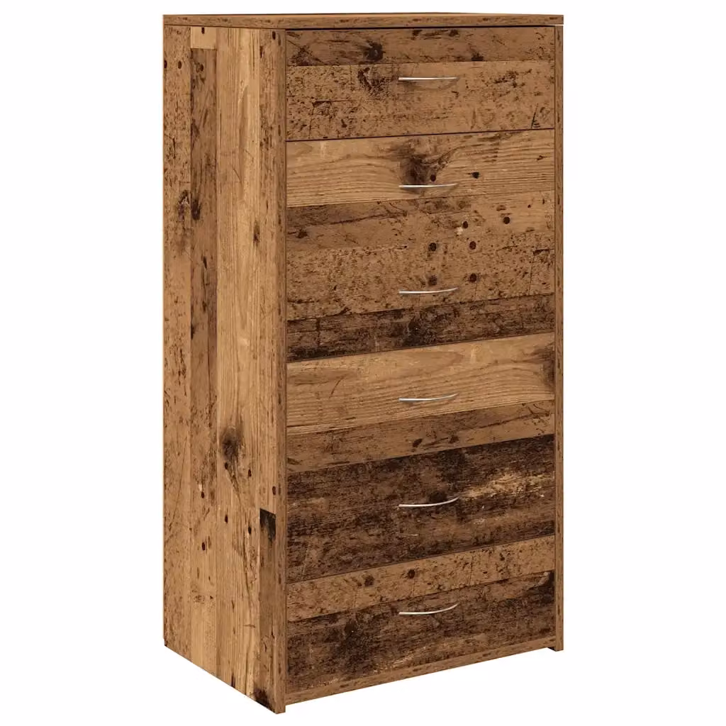 Credenza Buffet Design Mania in Legno Antico Marrone con 6 Cassetti per Cucina e Sala da Pranzo L: 50 cm, P: 34 cm, H: 96 cm – 2