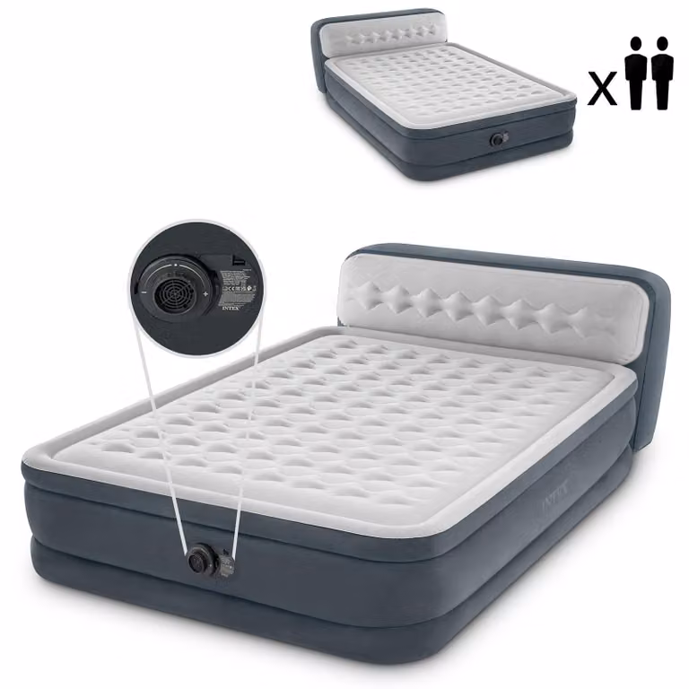 Materasso gonfiabile per letto, 236x152 cm, con pompa, per 2 persone, modello DELUXE INTEX 64448ND