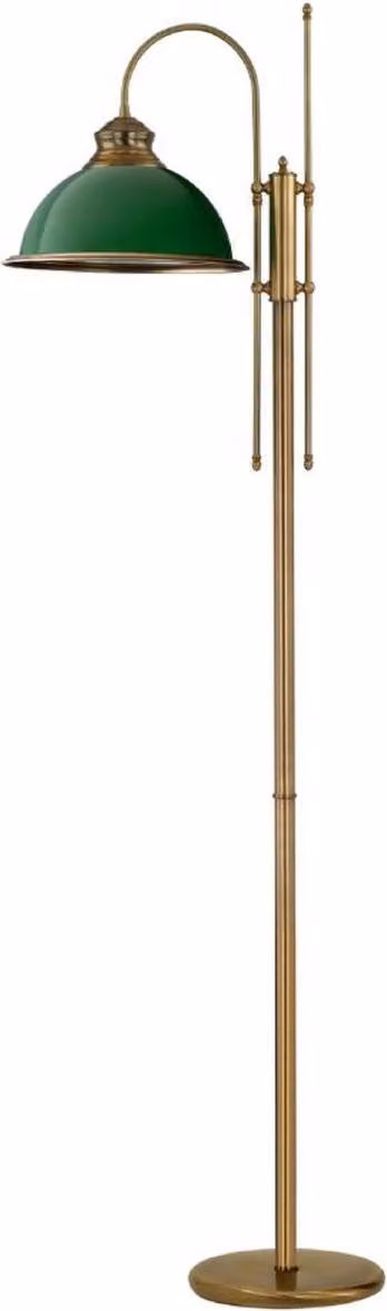 Casa Padrino lampada da terra barocca ottone con patina / verde 40 x H. 183 cm - Lampada da terra in stile barocco in ottone con paralume in vetro - Lampade da terra barocche