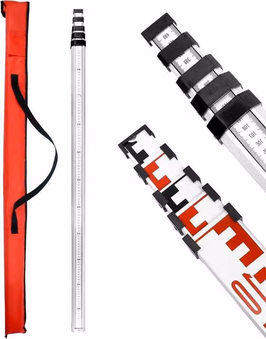 Set di viti laser telescopico da 5 pezzi - Estendibile fino a 5 m - Asta telescopica con livella - Livella laser