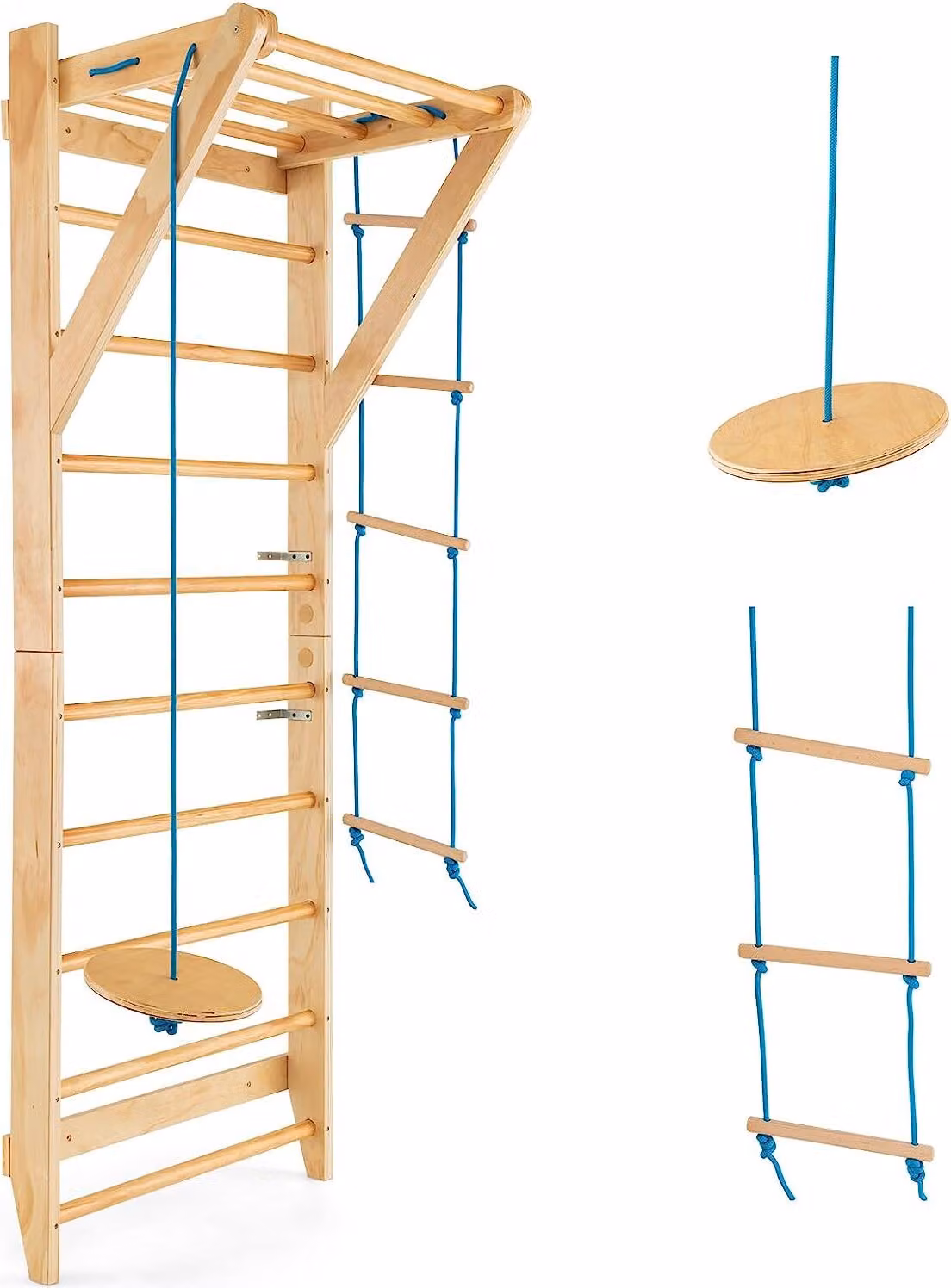 Barre da parete COSTWAY, parete da arrampicata in legno, struttura da arrampicata per interni, parete ginnica per esterni, attrezzatura sportiva da palestra, portata di 100 kg