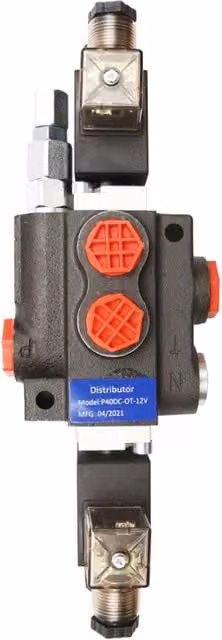 Distributore oleodinamico elettrico Breckner P40 1 via, 12V, nero