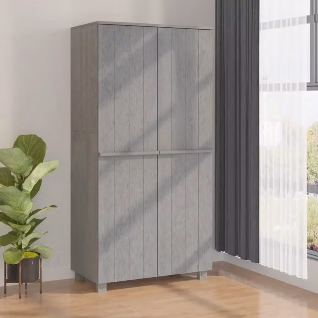 Armadio moderno vidaXL in legno di pino grigio con ante a battente L: 89 cm, P: 50 cm, H: 180 cm – 1