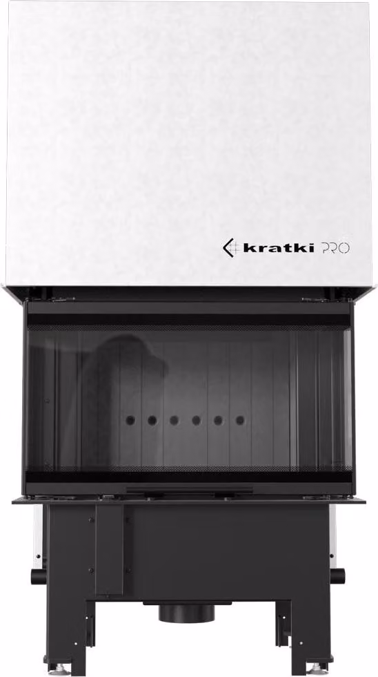 Inserto per camino KRATKI REGNOR 680/280 7 kW Ø 160 3 lati in vetro nero con molla della porta