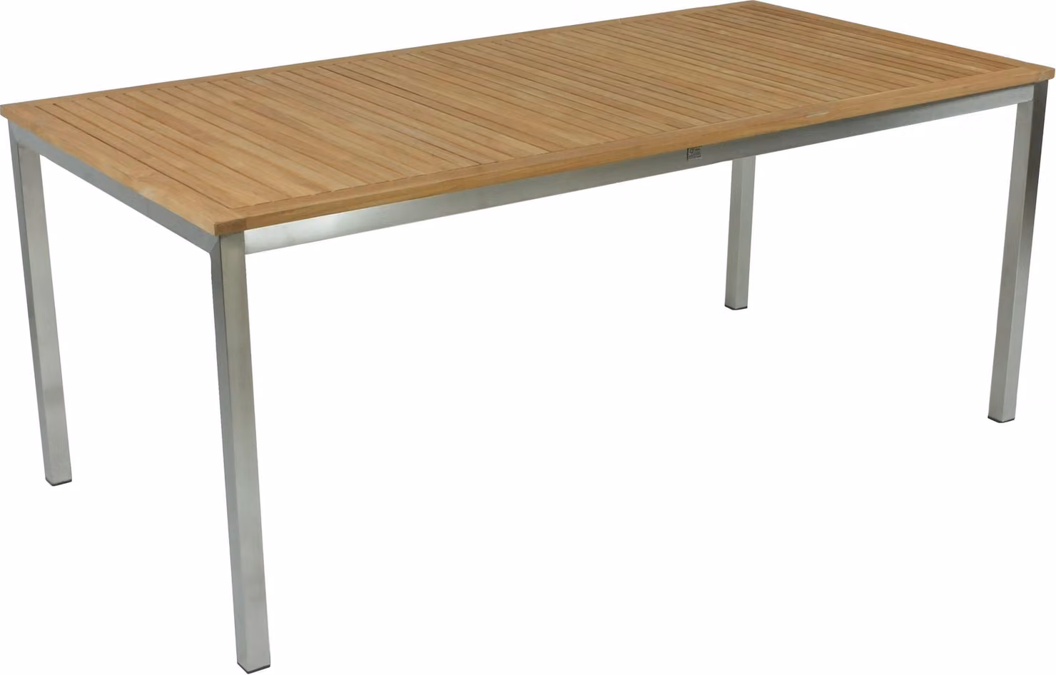 Tavolo da giardino "Denver" in acciaio inossidabile e legno marrone. Dimensioni (LxAxP) 180x75x90 cm