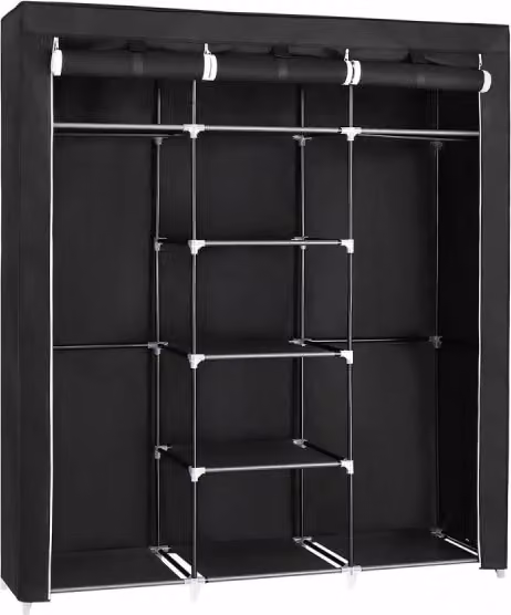 Armadio tessile Songmics nero 175 x 150 x 45 cm