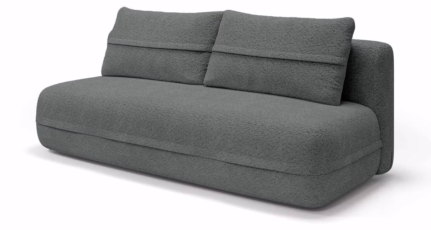 Divano letto Lento Stein, colore grigio cenere