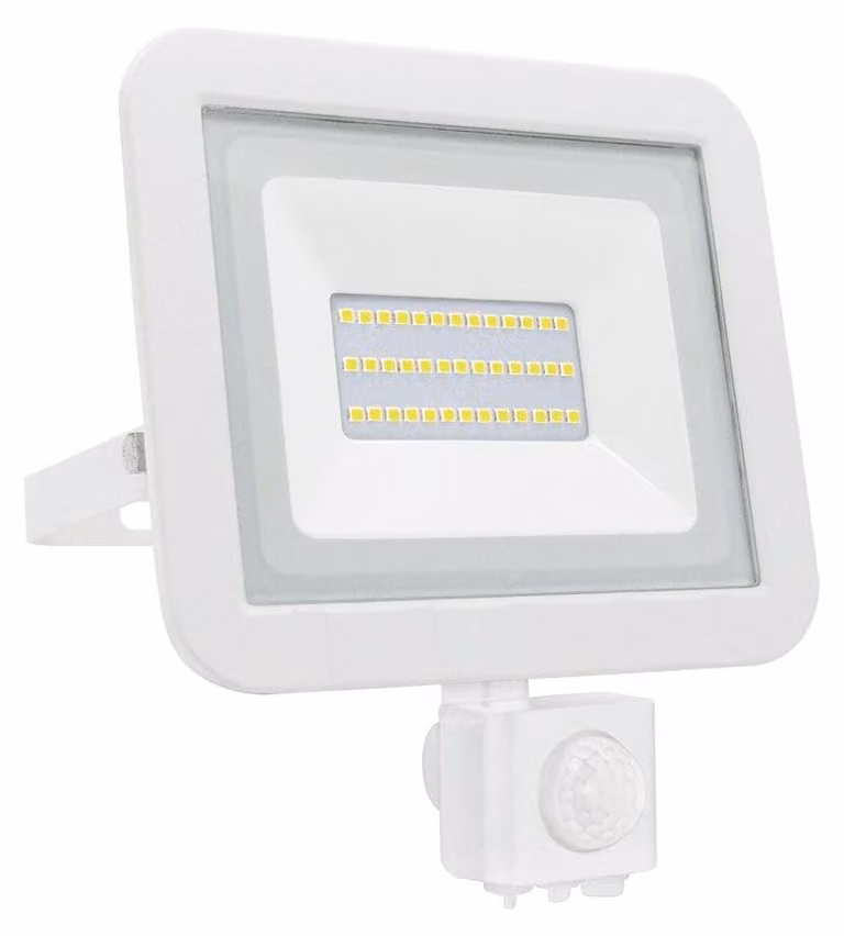 Fareto a LED piatto, 30W, bianco, con sensore di movimento per uso esterno
