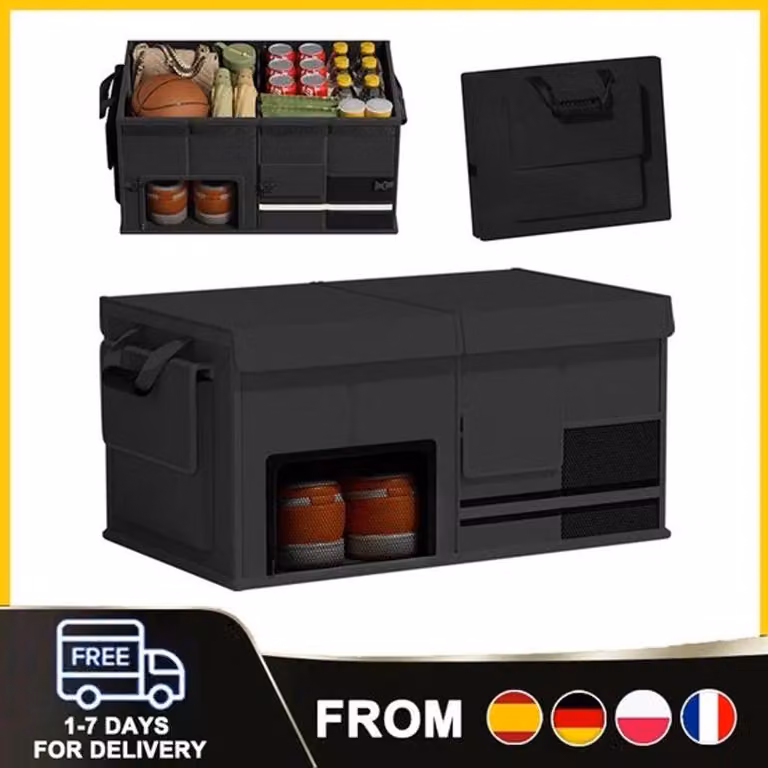 Organizzatore pieghevole da 60 litri per il bagagliaio dell'auto, contenitore portatile impermeabile per il trasporto di oggetti, ideale per l'organizzazione del bagagliaio