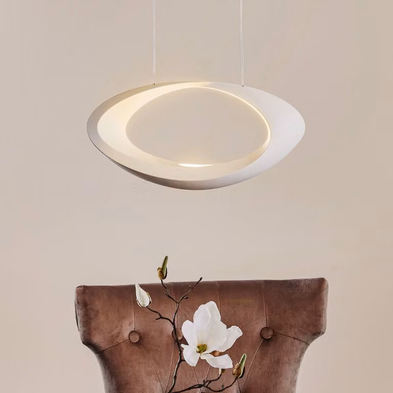 Artemide Lampada a sospensione Cabildo, dimmerabile, Bianco / Opale, Soggiorno / Sala da pranzo, Alluminio, Design, Lampada a sospensione